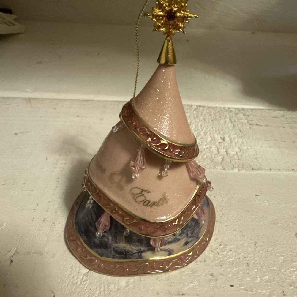 Thomas Kinkade Glass Dashing Through The Snow Ornament Bradford Exchange